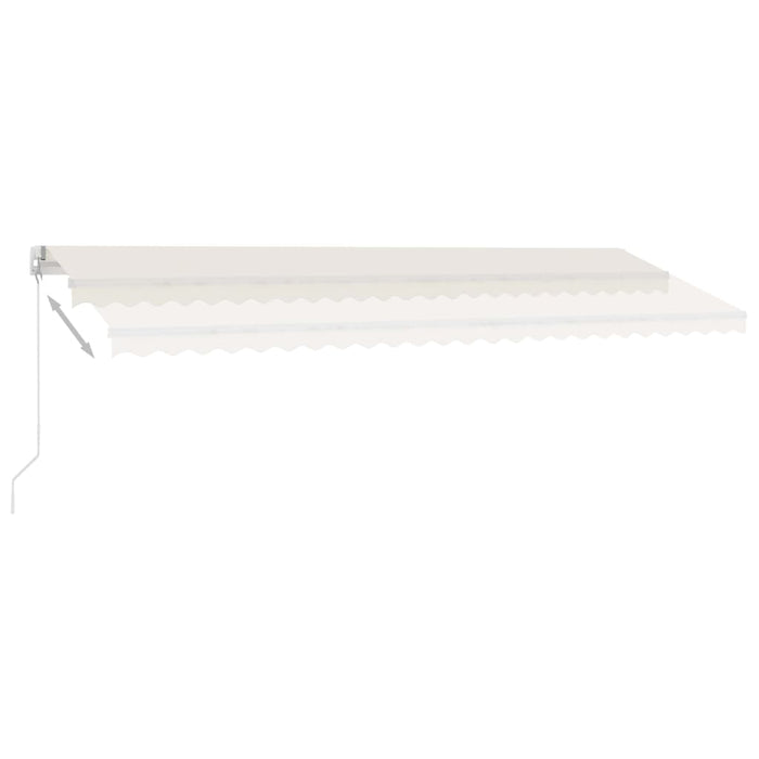 Copertină retractabilă manual cu LED, crem, 500x300 cm WALTI