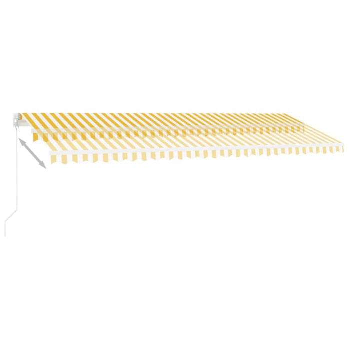 Copertină retractabilă manual cu LED, galben și alb, 500x300 cm WALTI