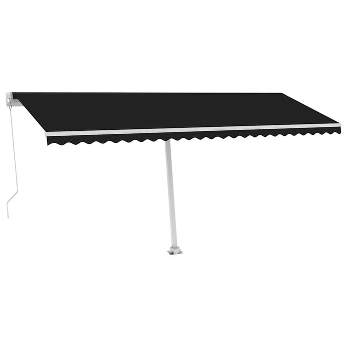 Copertină retractabilă manual cu LED, antracit, 500x300 cm WALTI