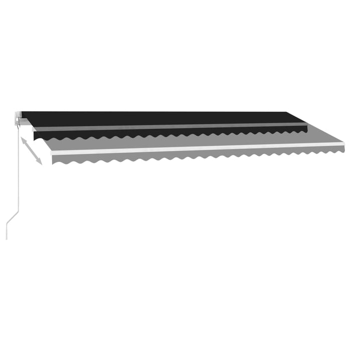 Copertină retractabilă manual cu LED, antracit, 500x300 cm WALTI