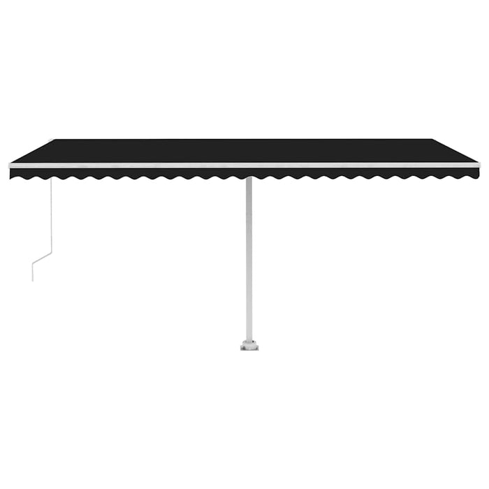 Copertină retractabilă manual cu LED, antracit, 500x300 cm WALTI