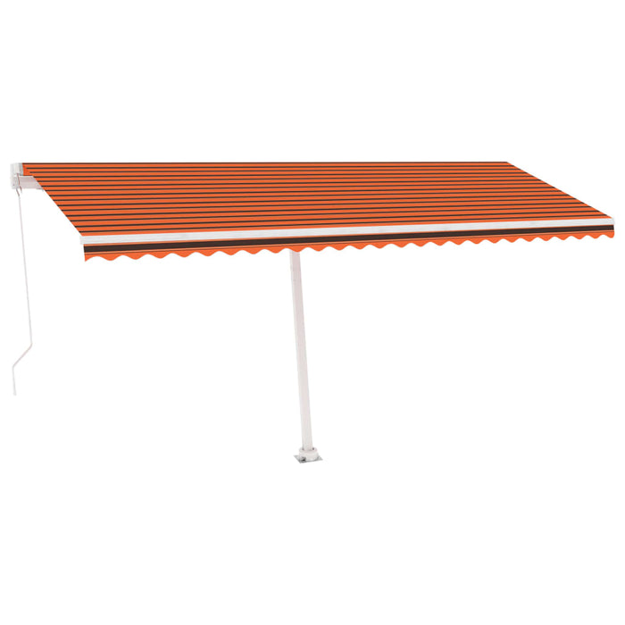 Copertină retractabilă manual cu LED portocaliu&maro 500x300 cm WALTI