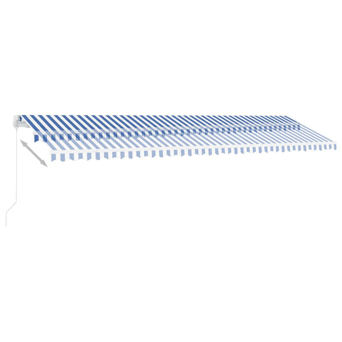 Copertină retractabilă manual, albastru/alb, 600x300 cm WALTI