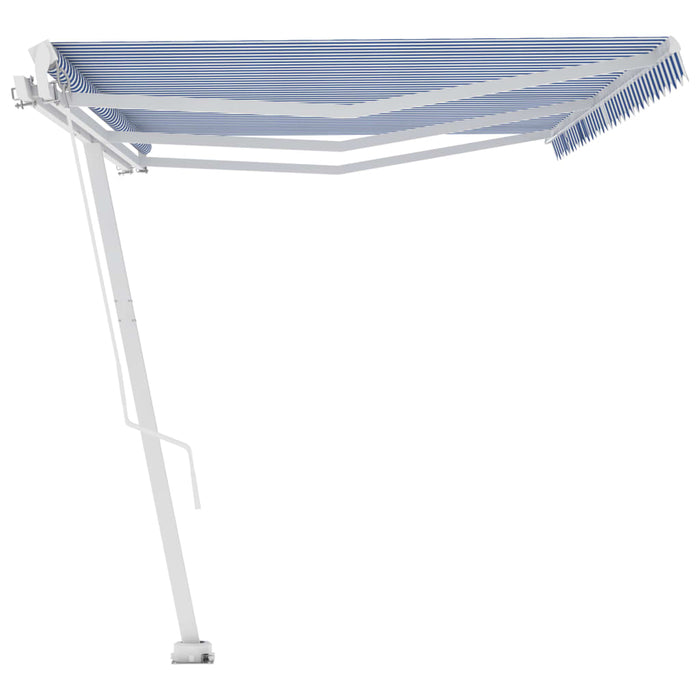 Copertină retractabilă manual, albastru/alb, 600x300 cm WALTI