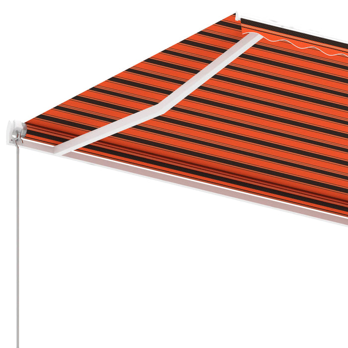 Copertină retractabilă manual, portocaliu/maro, 600x300 cm WALTI