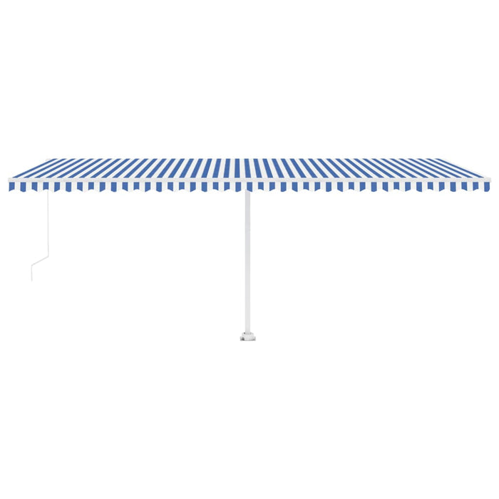 Copertină retractabilă manual cu LED albastru și alb 600x300 cm WALTI