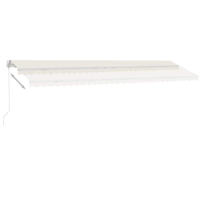 Copertină retractabilă manual cu LED, crem, 600x300 cm WALTI