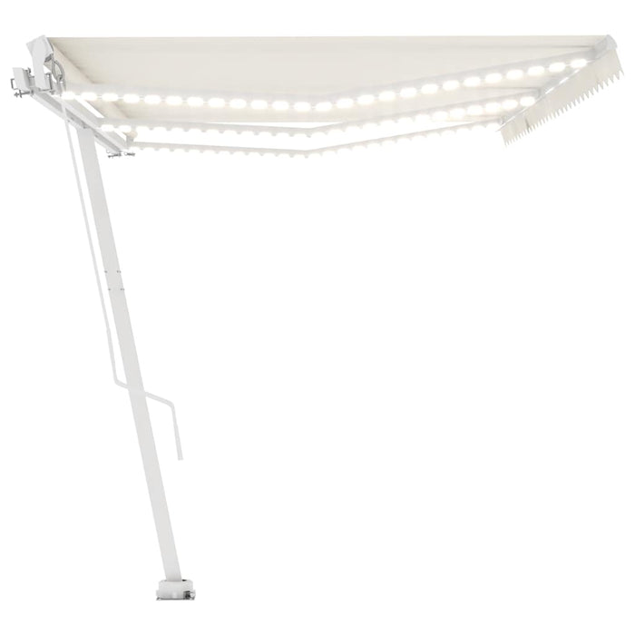 Copertină retractabilă manual cu LED, crem, 600x300 cm WALTI