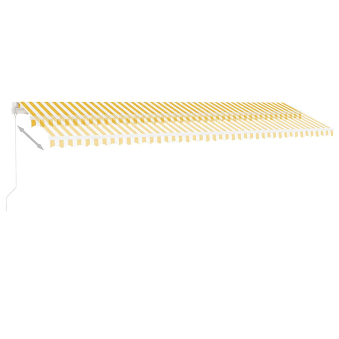 Copertină retractabilă manual cu LED, galben și alb, 600x300 cm WALTI