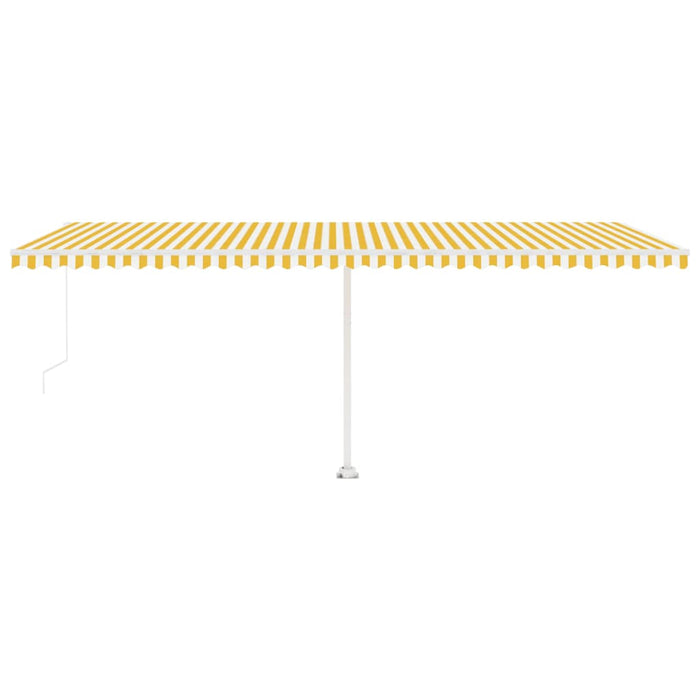 Copertină retractabilă manual cu LED, galben și alb, 600x300 cm WALTI