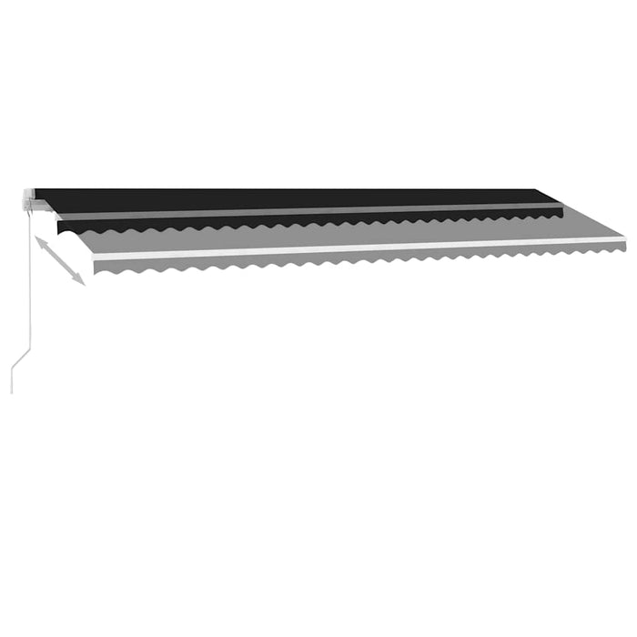 Copertină retractabilă manual cu LED, antracit, 600x300 cm WALTI