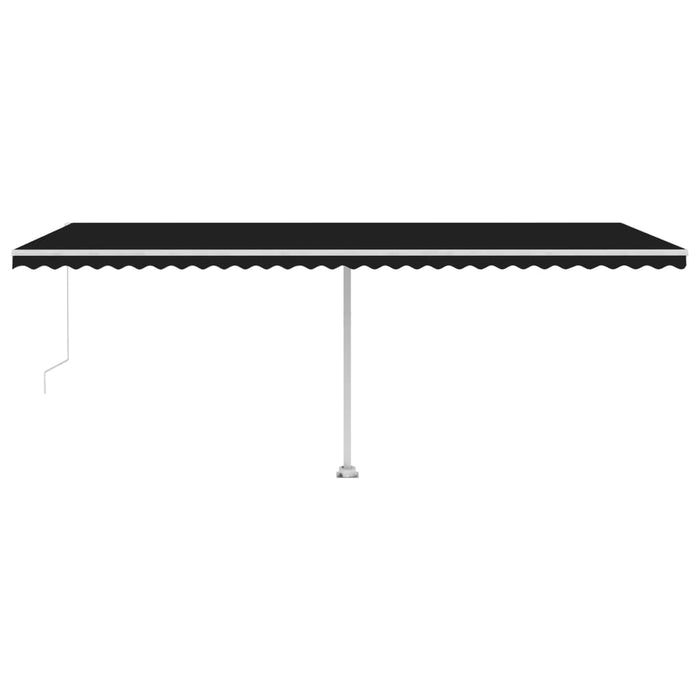 Copertină retractabilă manual cu LED, antracit, 600x300 cm WALTI