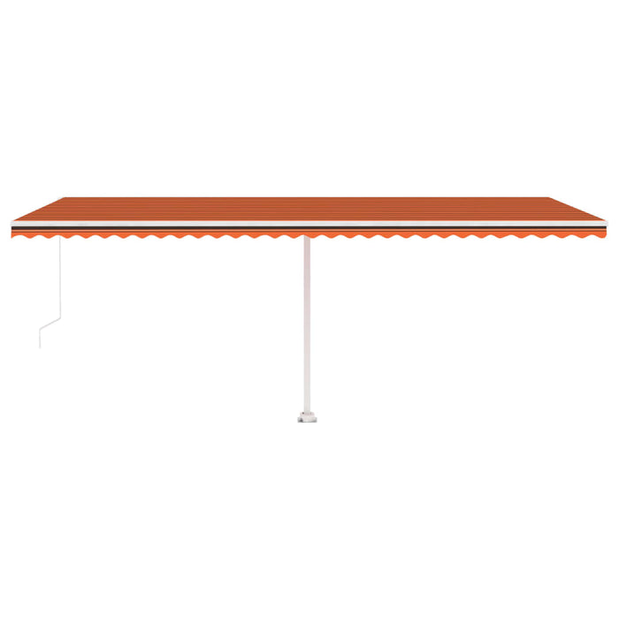 Copertină retractabilă manual, LED, portocaliu&maro, 600x300 cm WALTI