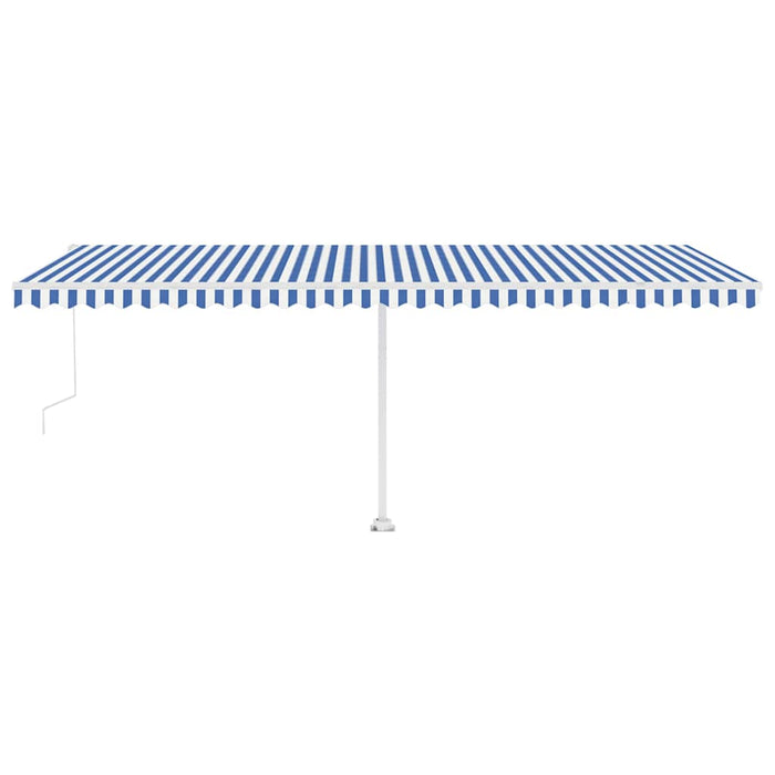 Copertină autonomă retractabilă automat albastru&alb 600x300 cm - WALTI WALTI