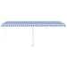 Copertină autonomă retractabilă automat albastru&alb 600x300 cm - WALTI WALTI