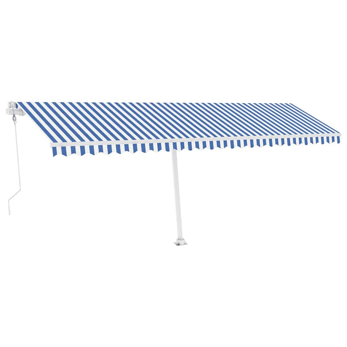 Copertină autonomă retractabilă automat albastru&alb 600x300 cm - WALTI WALTI