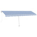 Copertină autonomă retractabilă automat albastru&alb 600x300 cm - WALTI WALTI