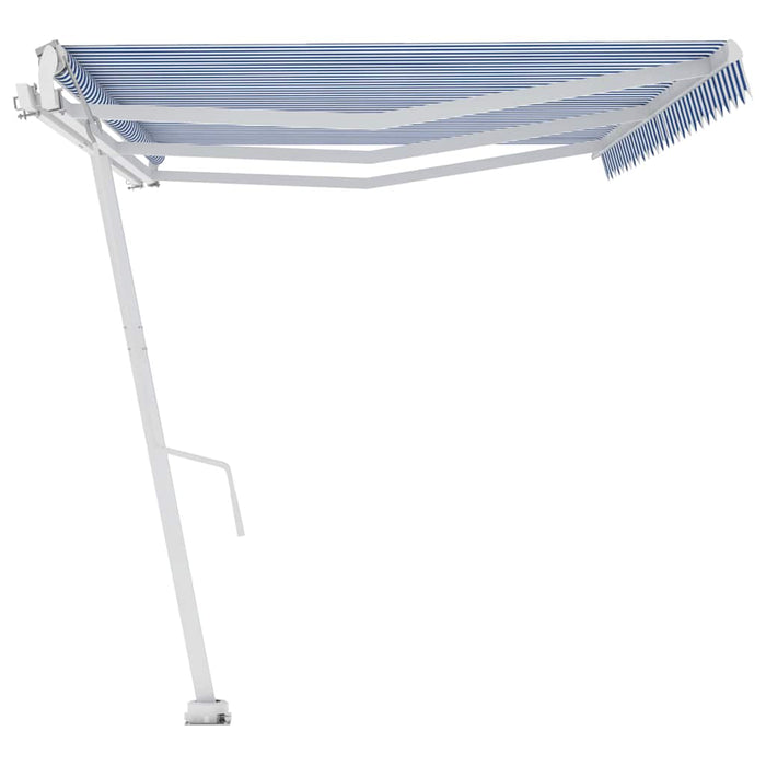 Copertină autonomă retractabilă automat albastru&alb 600x300 cm - WALTI WALTI