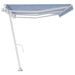 Copertină autonomă retractabilă automat albastru&alb 600x300 cm - WALTI WALTI