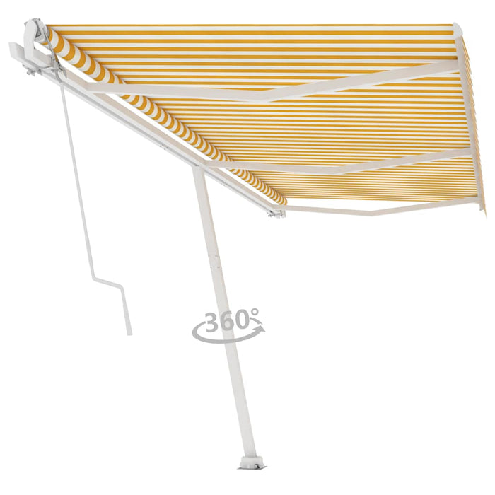 Copertină autonomă retractabilă automat galben&alb 600x300 cm - WALTI WALTI