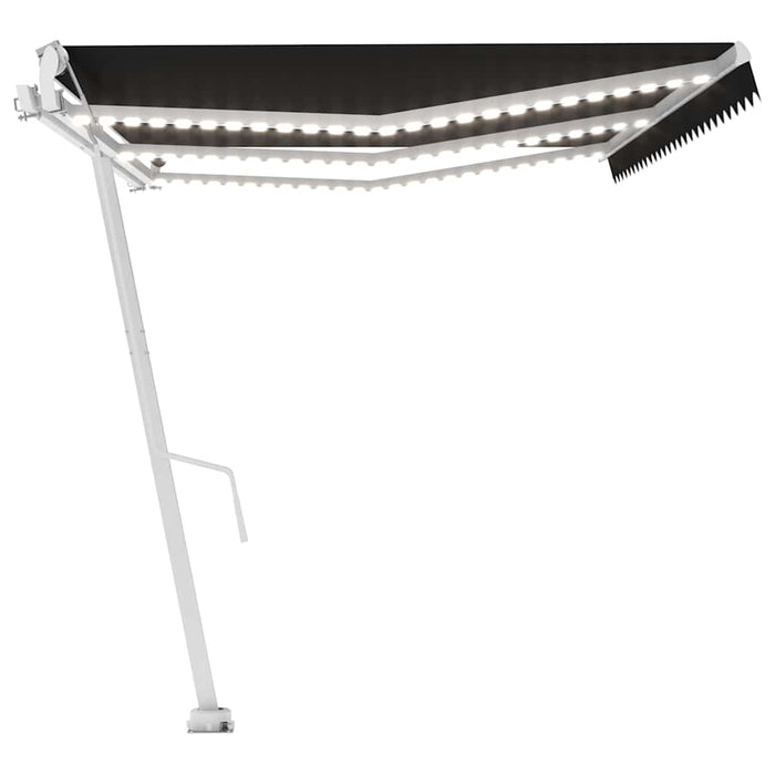 Copertină automată cu senzor vânt & LED, antracit, 600x300 cm WALTI