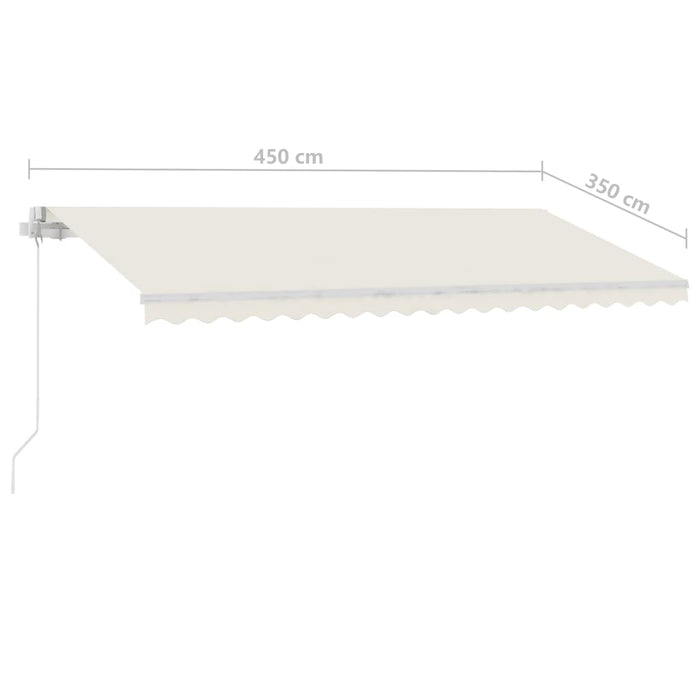 Copertină retractabilă manual cu LED, crem, 450x350 cm WALTI