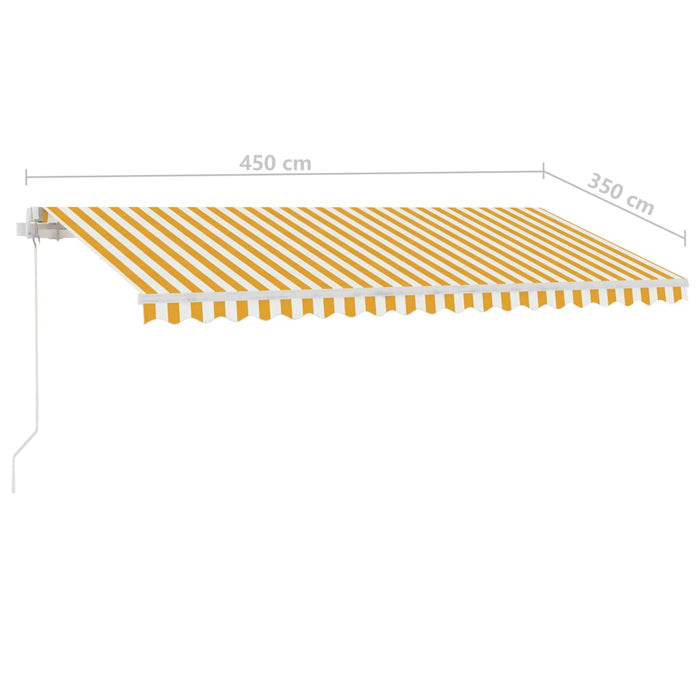 Copertină retractabilă manual cu LED, galben și alb, 450x350 cm WALTI