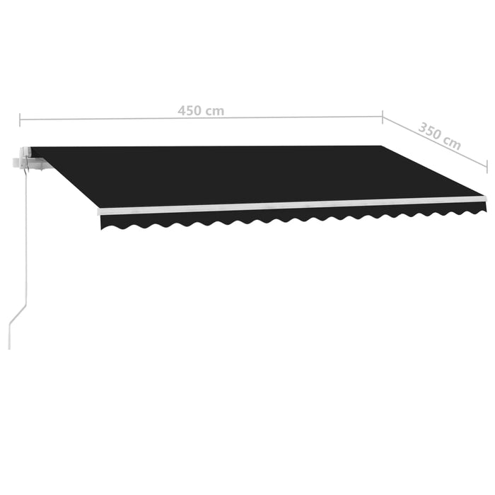 Copertină retractabilă manual cu LED, antracit, 450x350 cm WALTI