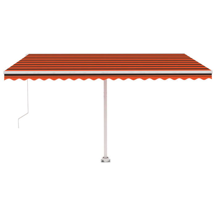 Copertină retractabilă manual,LED, portocaliu/ maro, 450x350 cm WALTI