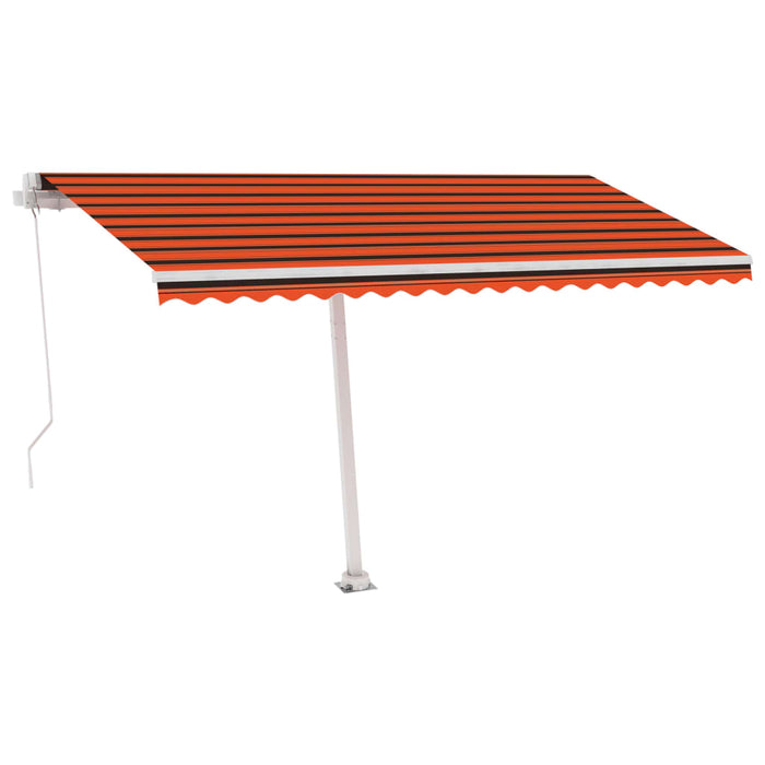 Copertină retractabilă manual,LED, portocaliu/ maro, 450x350 cm WALTI