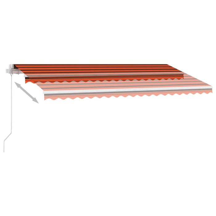 Copertină retractabilă manual,LED, portocaliu/ maro, 450x350 cm WALTI