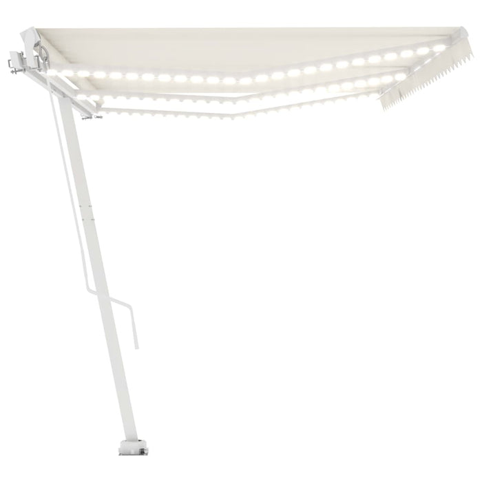 Copertină retractabilă manual cu LED, crem, 600x350 cm WALTI