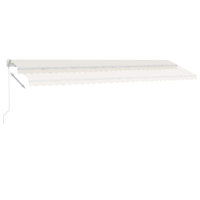 Copertină retractabilă manual cu LED, crem, 600x350 cm WALTI