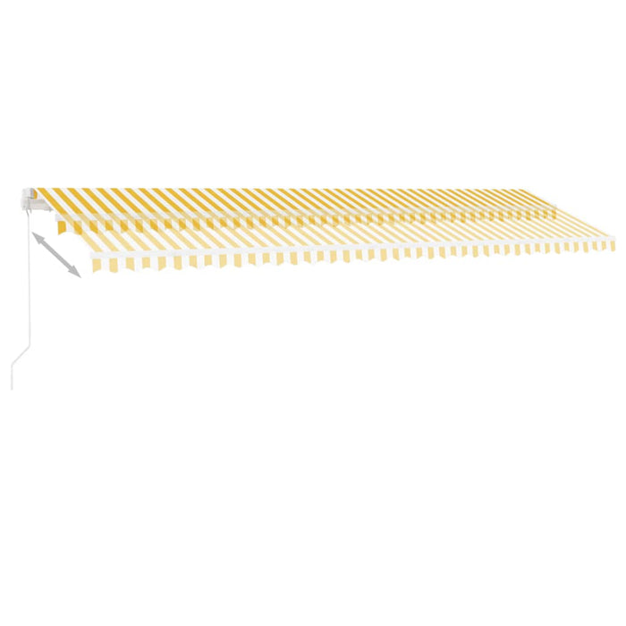 Copertină retractabilă manual cu LED, galben și alb, 600x350 cm WALTI