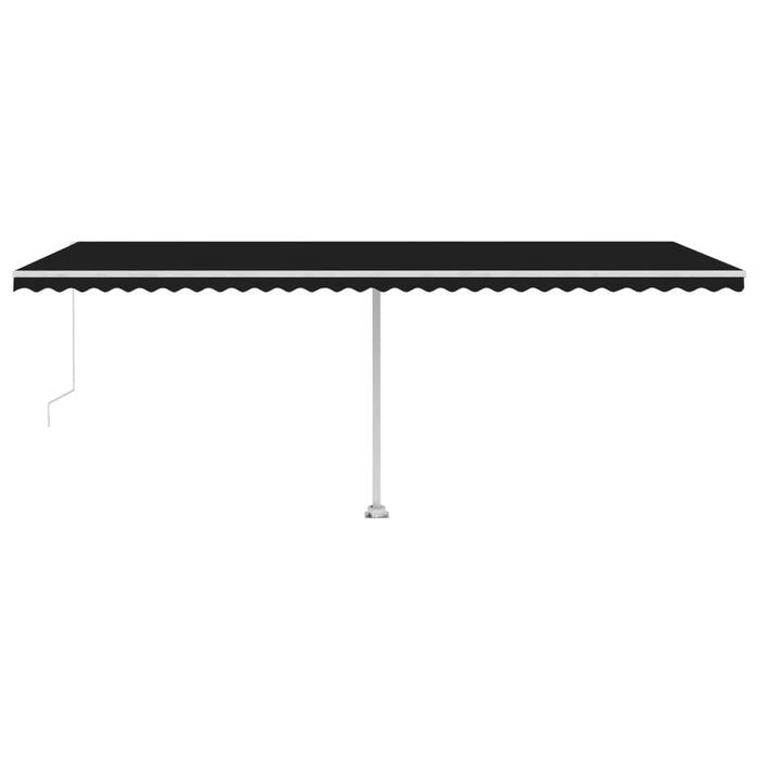 Copertină retractabilă manual cu LED, antracit, 600x350 cm WALTI