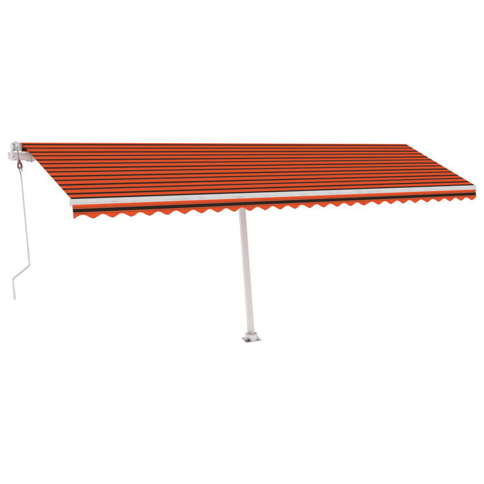 Copertină automată cu senzor vânt&LED, oranj/maro, 600x350 cm WALTI