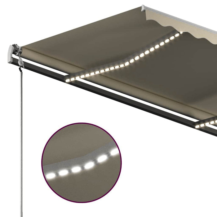 Copertină retractabilă manual cu LED, crem, 300x250 cm WALTI