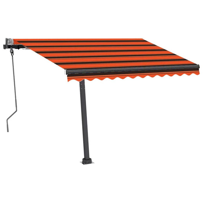 Copertină retractabilă manual cu LED portocaliu&maro 300x250 cm WALTI