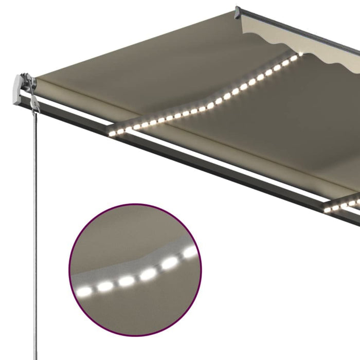 Copertină retractabilă manual cu LED, crem, 350x250 cm WALTI