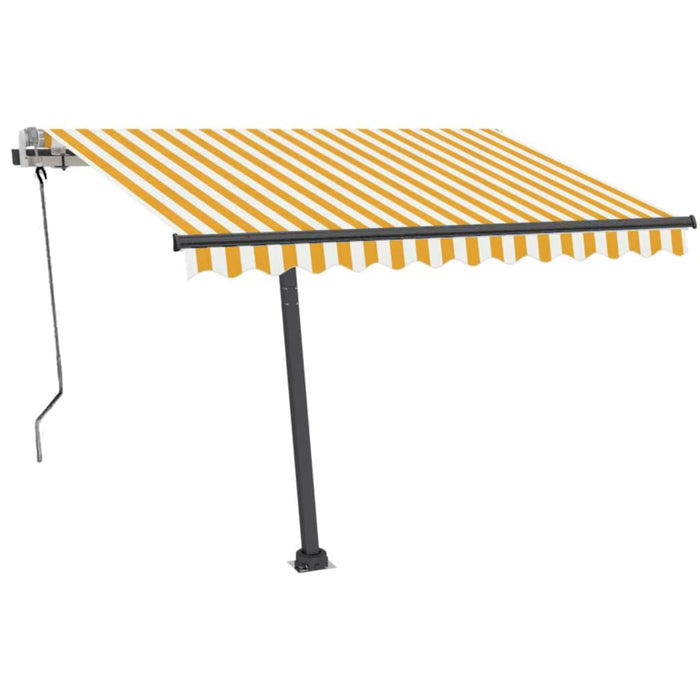 Copertină retractabilă manual cu LED, galben și alb, 350x250 cm WALTI