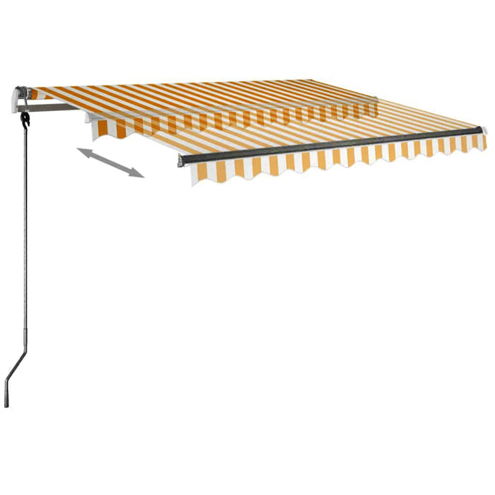 Copertină retractabilă manual cu LED, galben și alb, 350x250 cm WALTI