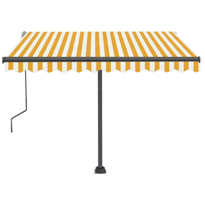 Copertină retractabilă manual cu LED, galben și alb, 350x250 cm WALTI