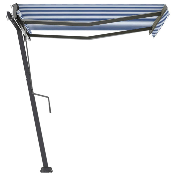 Copertină autonomă retractabilă automat albastru&alb 350x250 cm WALTI