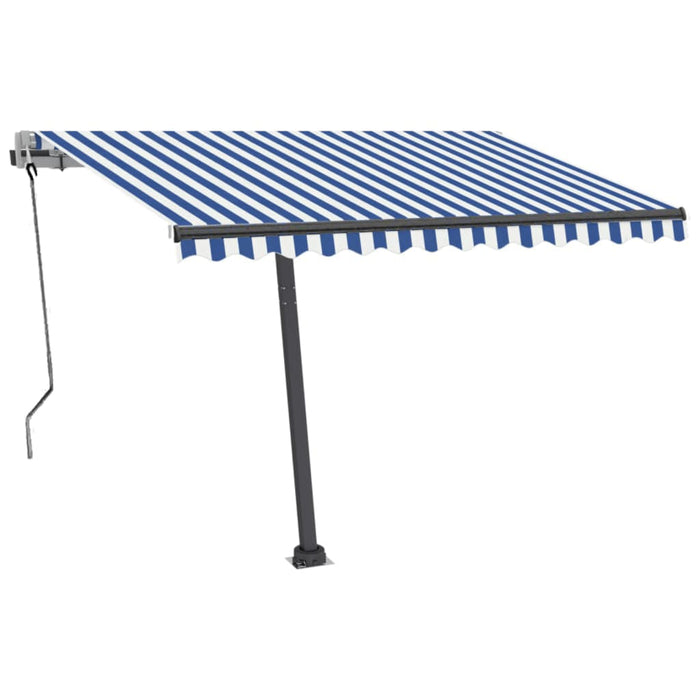 Copertină autonomă retractabilă automat albastru&alb 350x250 cm WALTI