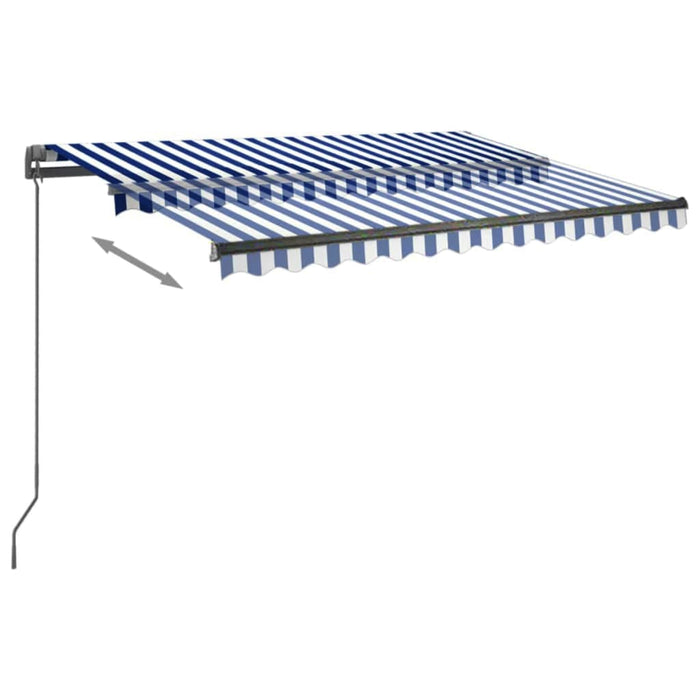 Copertină autonomă retractabilă automat albastru&alb 350x250 cm WALTI