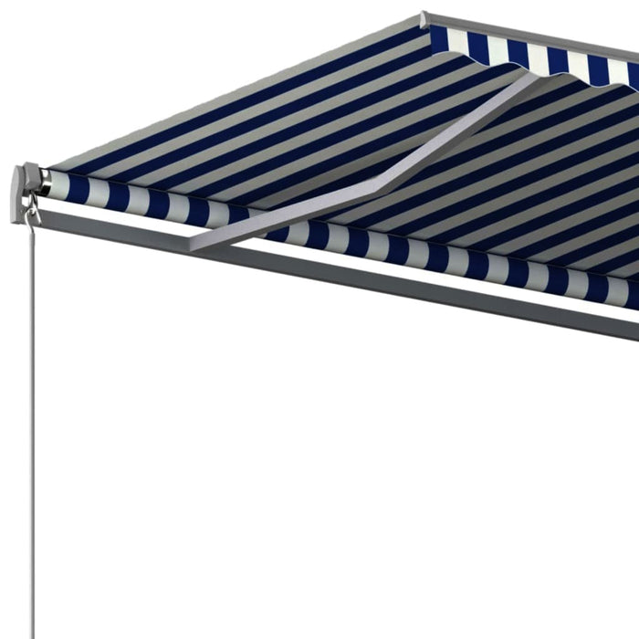 Copertină autonomă retractabilă automat albastru&alb 350x250 cm WALTI