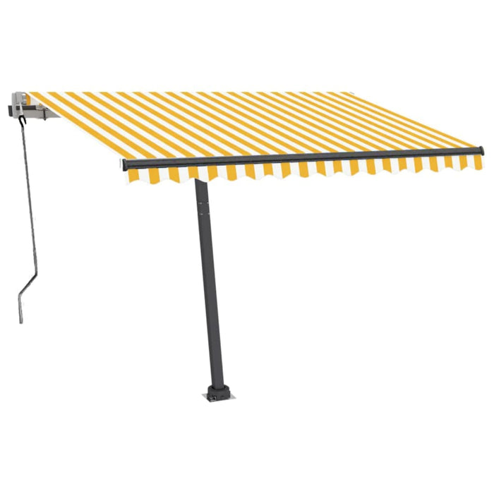 Copertină autonomă retractabilă automat, galben&alb, 350x250 cm WALTI