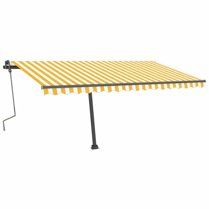 Copertină autonomă retractabilă manual, galben/alb, 400x300 cm WALTI