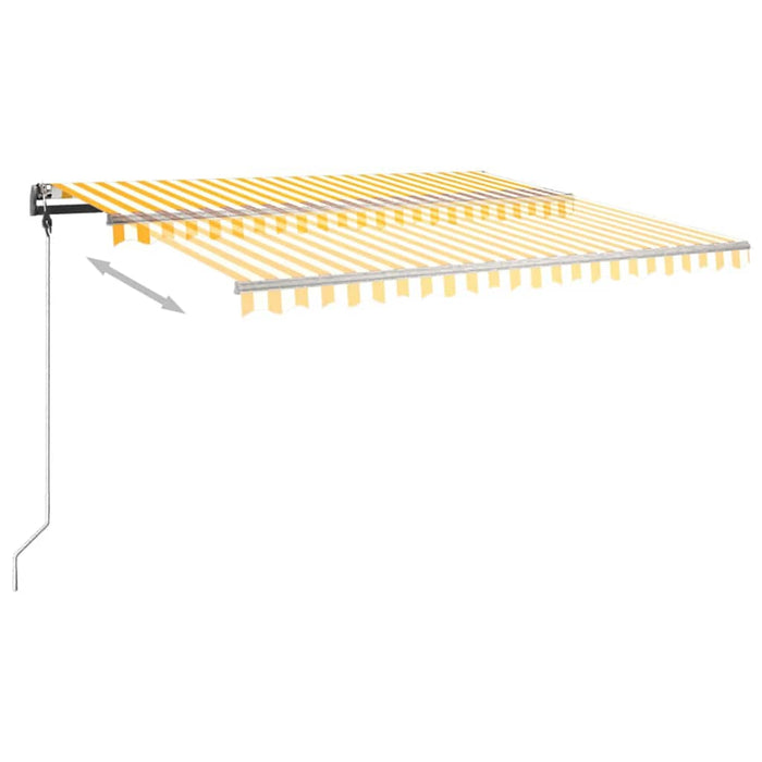 Copertină autonomă retractabilă manual, galben/alb, 400x300 cm WALTI