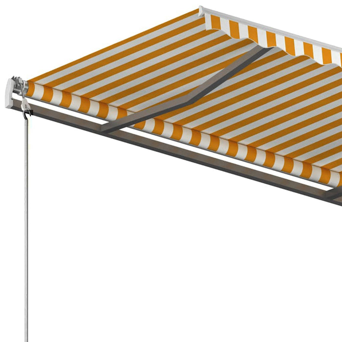 Copertină autonomă retractabilă manual, galben/alb, 400x300 cm WALTI